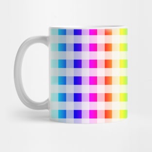 White and Rainbow Buffalo Plaid Pattern Mug